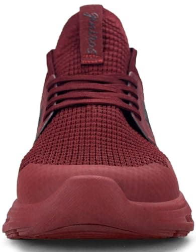 Giniros Mens Trainers Mesh Lightweight Sport Casual Gym Wine Red 8 — view 3