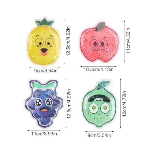 Soft Texture Ice Packs for Foot Knee Elbow Back Neck Hip, Cooling Gel with Creative Design for Hot Weather Skin Safe - Reusable Pad Sheet for Calming, 4 Packs, Multicolor — view 2