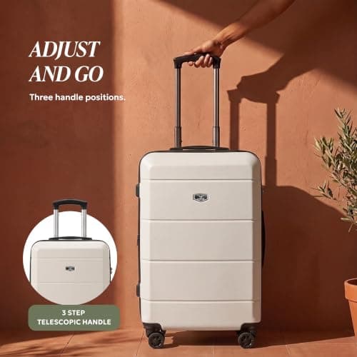 LUGG 24 Inch Jetset Suitcase Hard Shell Case 4 Wheel Travel Bag Lightweight ABS Material with TSA Lock Approved for Travel with easyJet, British Airways, RyanAir, Virgin Atlantic (65x44x25.5cm) — view 5