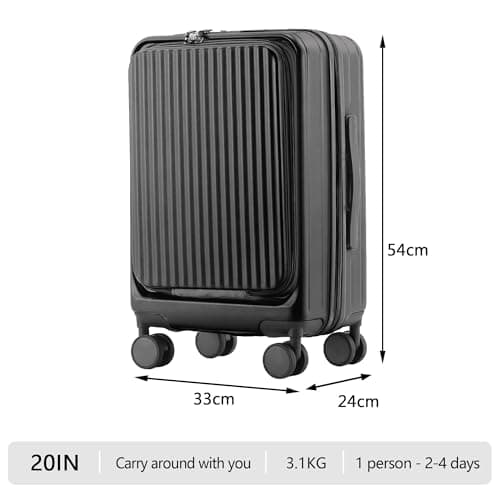 Simcat Carry On Suitcase 20 Inch Lightweight Cabin Luggage with TSA Lock — view 2
