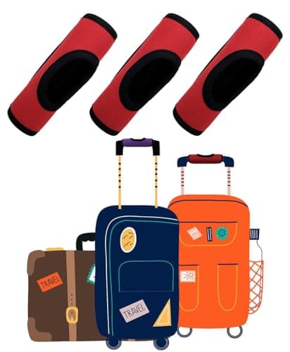 KOSTOO Neoprene Luggage Handle Wrap Soft Grip Handle Cover Luggage Identifier with Hollow Design for Suitcases Luggage Travel Accessories (3 PCS Red) — view 6
