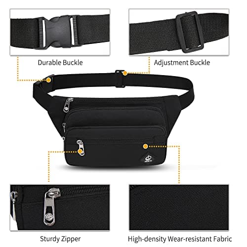 IHIGOGOFA Bumbags Waist Fanny Pack Fashion Bum Bag with 65cm Extended Belt for Dog Walking Climbing Hiking Travel Cycling Girls Ladies Men Women — view 5
