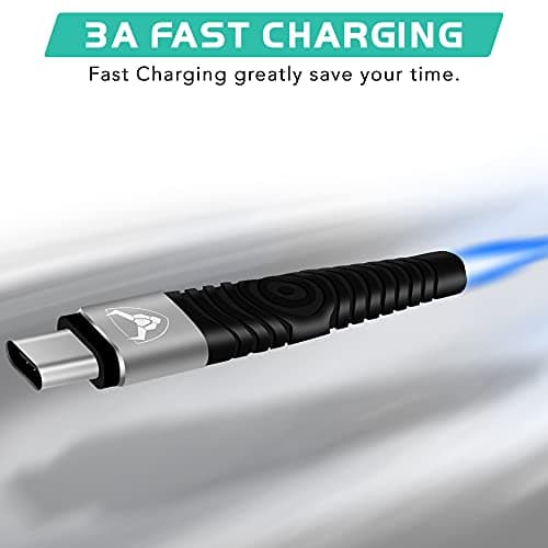 USB C Charger Cable 3 Pack 15CM, 1M, 2M USB A to USBC Cable Type C Charger Fast Charging Phone Lead for iPad Air iPhone 17 16 15 Pro Max Plus, Samsung Galaxy S25 S24 Ultra, Huawei, Google Pixel Grey — view 3