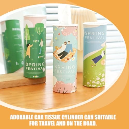 SOESFOUFU 3pcs Car Tissues Box Car Tissues Cylinder Facial for Travel Portable Box Holder — view 4