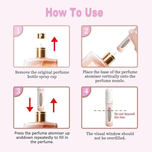 Syyflibb Refillable Perfume Atomizer Travel Bottles– Portable Leakproof Mini Sprayer for Cologne & Essential Oils, Plastic Empty Perfume Bottles with Unique Patterns (grivelle) — view 4