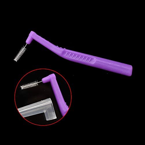 Angzhili Orthodontic Care Kit - 8 PCS Box-Packed V-Toothbrush, Waxing Travel Toothbrush, Floss Spool, Mouth Mirror, Gap Brush, Floss Threaders for Enhanced Dental Health (Purple) — view 2