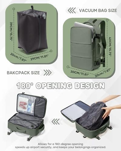SZLX Vacuum Backpack Travel Bag with Pump,New Ryanair Cabin Size Bag 40x30x20 Backpack Wizz air,Ryanair Vacuum Cabin Bags 40x20x25 underseat Carry-ons Travel Backpack Cabin Size Women Men — view 4