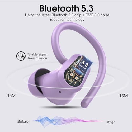 Wireless Earbuds with Earhooks HiFi Stereo, IP7 Waterproof Sports Earphones — view 2