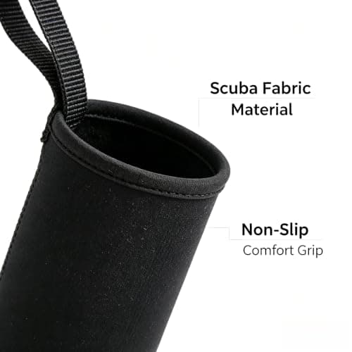 2-Pack Insulated Water Bottle Thermal Sleeve Cover for 550ml/750ml/1000ml/1500ml Bottles – Stretchable Scuba Fabric, Scratch & Resistant, for Camping, Hiking, Travel(1500ML Black) — view 3