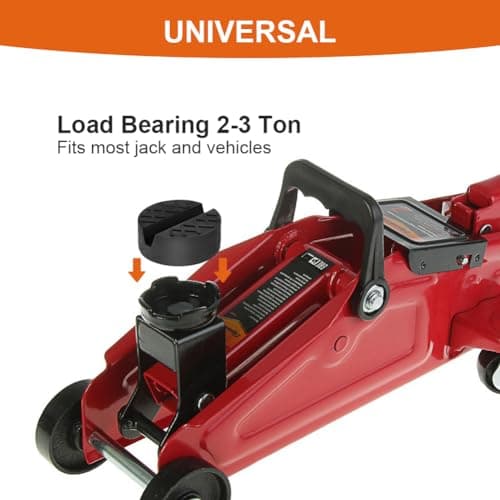 URAQT Car Jack Pad, Universal Floor Jack Rubber Pad, Slotted Trolley Jacking Blocks Adapter, Pinch Weld Side Frame Rail Protector for Trolley Jack, Vehicle Lift and Axle Stand, 65 * 65 * 33MM — view 4