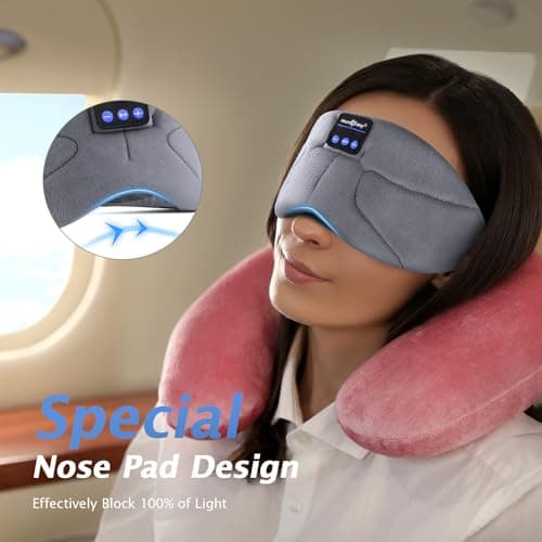 MUSICOZY Breathable Sleep Mask Headphones for Hot Sleepers, 100% Blackout — view 4