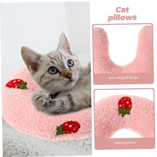 BESPORTBLE U-shaped Cat Pillow 4-pack for Cats and Kittens Comfortable Neck Support Soft Plush Material White Pink Blue Yellow for Deep Sleep and Indoor Play — view 5
