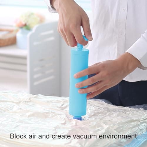 Compression Bags with Pump, Vacuum Storage Bag, 40 x 60 cm Travel Compression Bags, Reusable Vacuum Bags, Small Adhesive Labels, Pack of 4(Label colour is randomly assigned) — view 4