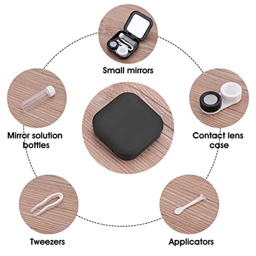 Sibba Contact Lens Cases with Mirror, Contact Lens Holder Mini Box Container, Portable Contact Lens Soaking Case with L and R Caps for Travel — view 3