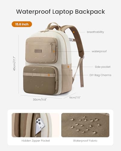 LOVEVOOK Backpack Womens, School Bag for Girls, 15.6 Inch Laptop Backpacks — view 4