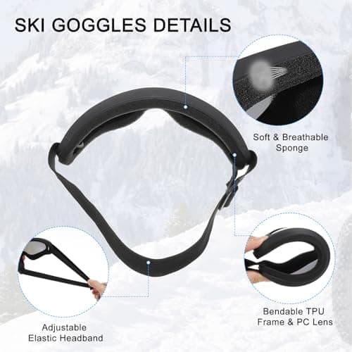 PATIKIL Dirt Bike Goggles, 3 Pcs Motorcycle Goggles ATV Goggles Ski Goggles Racing Helmet Goggles Windproof for Mountaineering Sky Diving Ski Riding, Black with Colorful/Yellow/Blue Lenses — view 3
