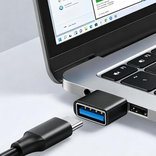 USB-C to USB Adapter 6Pcs, USB Type-C to USB-A Adapter, High-Speed Data Transfer, Compatible with Samsung Galaxy Type-C Smartphones and Tablets, Black — view 6