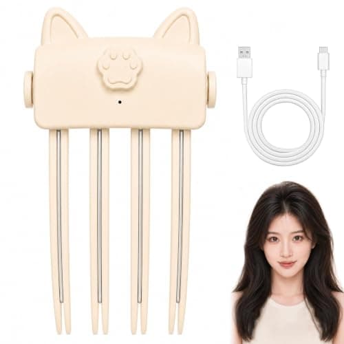 Electric Heated Hair Volume Clip,Heated Root Volumizer Clip,Portable Travel Hair Styling Tool for Flat Fine Hair, for Women (Beige)