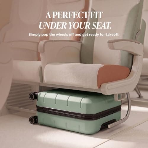 LUGG - Jetset 40cm Suitcase - 40x30x20cm- Ryanair Compatible - Underseat Size - Hard Shell ABS - Spinner & Removable Wheels - Lightweight Travel Luggage -Sage Green — view 6