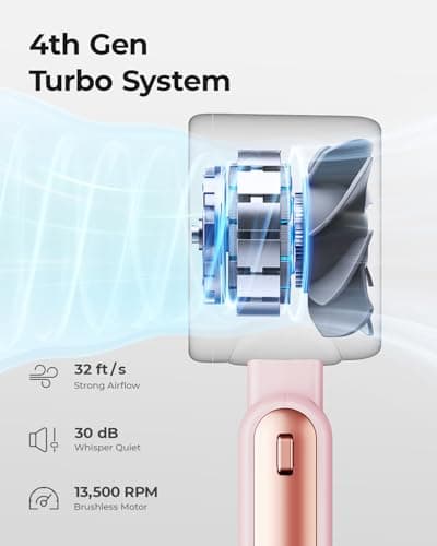 Bearwind Portable Handheld Turbo Fan, 5-Speed High Airflow, 4000mAh Battery — view 4