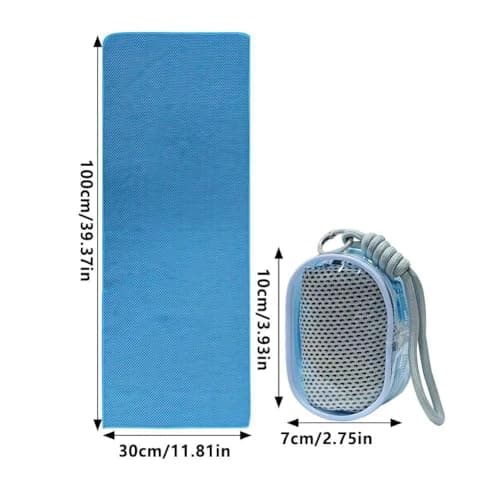 Cooling Towel, 30 * 100 cm for Neck and Face, Instant Chill Sports Cloth with Clear Carry Pouch, Lightweight Sweat Wicking Towel for Gym, Running, Hiking & Outdoor Recovery (Orange) — view 3