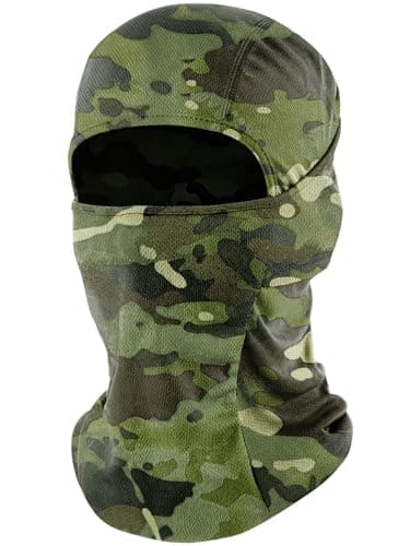 fuinloth Ski Mask Balaclava Motorcycle Cycling Summer UV Unisex Green Camo