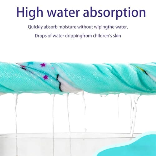 NIFTYY Kids Beach Towel – Super Soft & Quick Dry Children’s Sandproof Towel, Lightweight Highly Absorbent for Pool, Swimming, Bath, Travel, Ideal for Toddlers, Boys & Girls (Unicorn Blue) — view 4