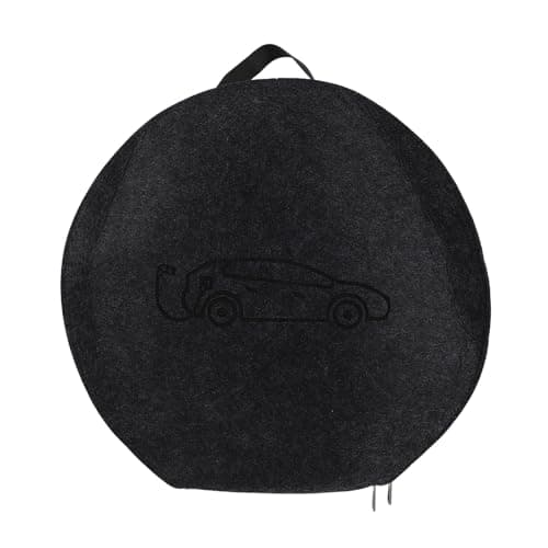 TINEASUR Charger Storage Bag for Car Charging Cable Felt Material Portable Organizer for Electric Vehicle Accessories for Trunk and Travel Use