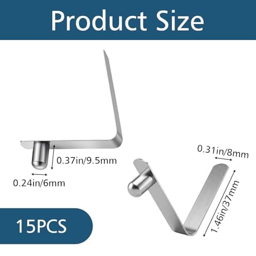 Xinjoduz 15 PCS Stainless Steel Tent Pole Spring Clips for Kayak Paddle, Robust Rust-Resistant Push Button Spring Snap Clips Locking Tube Pins for Camping, Canopy, RV & Outdoor Gear — view 2