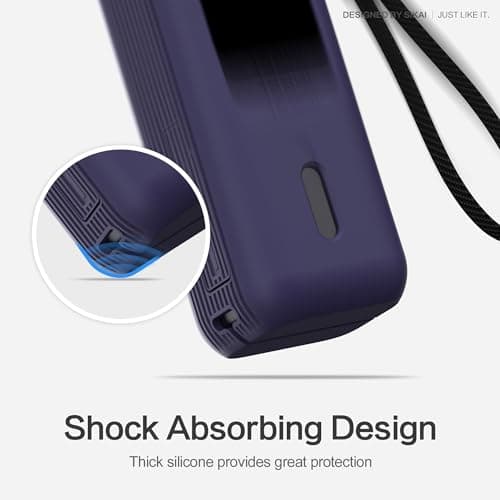 Silicone Case for Anker Laptop Power Bank 165W (25000mAh) with 1/4-inch Nut Hole, TF/Sim Card, Card Pin Storage Slot for Anker Power Bank 165W Skin-Friendly Anti-Lost Protective Case (Purple) — view 2