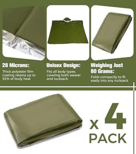 Emergency Survival Rain Poncho with Hood — view 3