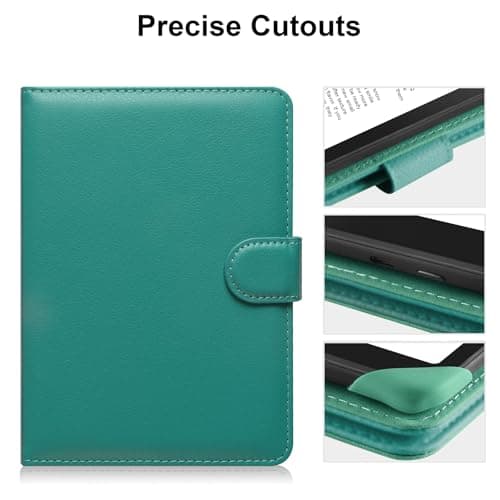 HoYiXi Universal Case for 6-inch Kindle eReader Compatible with Kobo/Voyaga/Pocketbook/Tolino E-book reader,6'' eReader Protective Cover with Built-in Card Slot,Black (Cyan, 6 inch) — view 6