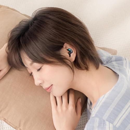 Invisible Sleep Earphone IPX5 Waterproof 5.3 Earbuds Stereo D7X4 Headset 2025 New Mini Headphones Bluetooth X5 vibrate Multifunctional trellis, Trellis earphones, Computer silicone noise (Skin color) — view 4