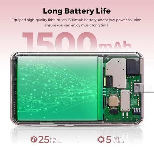 Innioasis 160GB MP3 Player with Bluetooth and WiFi, Android 9.0 Music Player with Spotify,Pandora, 4" Full Touch Screen Kids MP3 MP4 Player with Audible,Libby,Audiobook (Pure Pink) — view 6
