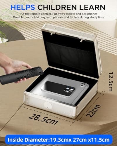 AICase Biometric Fingerprint Storage Box, Portable Cash Jewelry Security Case Lock Box Safe,Combination Lock for Car, Home,Office Travel — view 6