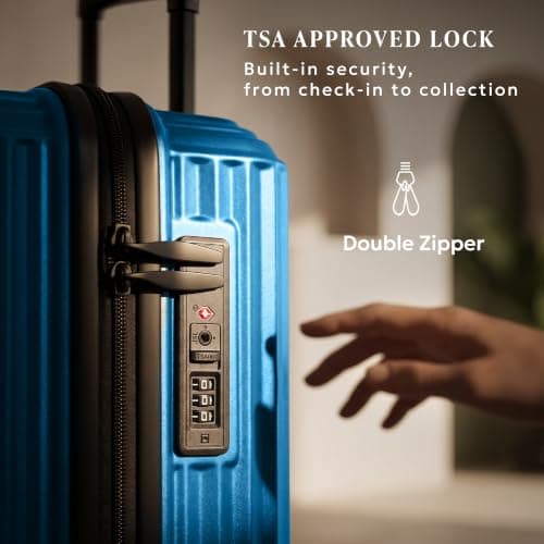 LUGG AirGlide 24 Inch Lightweight Travel Suitcase - Hard Shell Polycarbonate Protection, TSA Approved Lock, Scratch & Water Resistant, Smooth 360° Spinner Wheels & Detachable Interior (66x45.5x27cm) — view 6