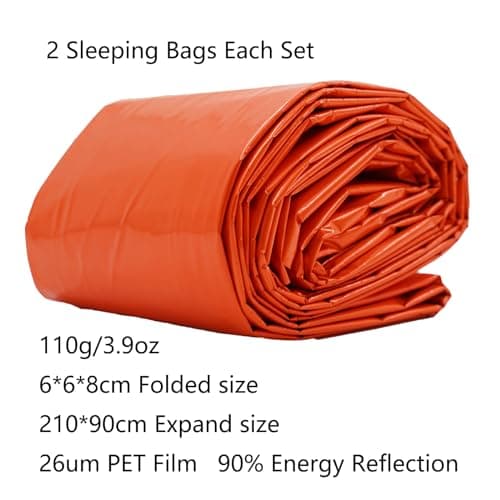 2 PCS Emergency Sleeping Bag,Bivvy Bag,Survival Sleeping Bag,Camping Bivy Sacks,Emergency Blankets,Survival Sleeping Bag for Camping and Outdoor Hiking — view 3