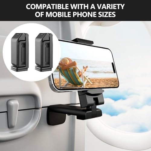 CHUMHU Airplane Phone Holder, 2 pcs Phone Holder for Plane Travel, Aeroplane Phone Hold er, Phone Ho lder for Pl ane, Suitable for Daily Office, Watching TV Series at Home, Flying — view 6