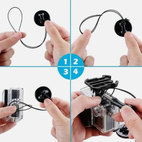 RALSPEC 6 x Action Camera Adhesive Pad Safety Tethers Mount For GoPro Hero Security Leash Anchors Go Pro Dji Osmo Helmet Lanyard — view 5