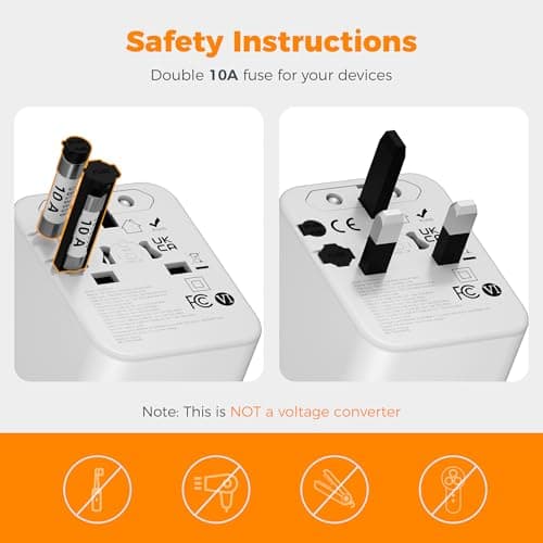 TESSAN Universal Travel Adapter Worldwide with 2 USB C and 2 USB A Ports — view 2