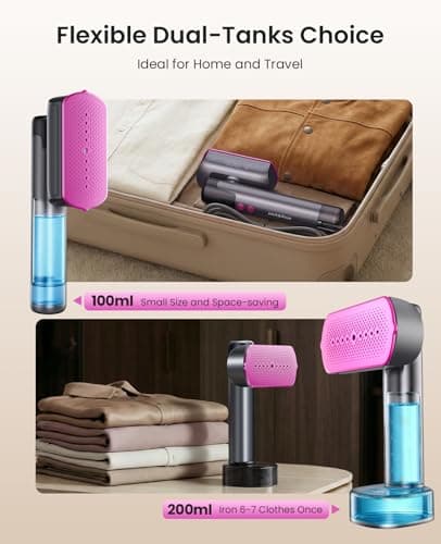 Jack&Rose Clothes Steamer with Dual Water Tanks,Travel Steamer for Clothes — view 2