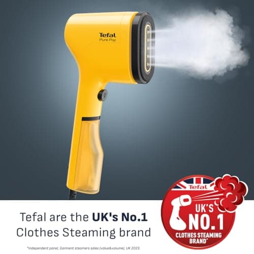 Tefal Pure Pop Slim Handheld Clothes Steamer, No Ironing Board, Yellow — view 2