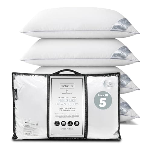 GC GAVENO CAVAILIA Hotel Collection Soft Pillow 5 Pack | Bounce-Back Neck Support Pillow With 100% Cotton Cover | Hypoallergenic Hotel Quality Pillows For Sleeping Back & Side Sleepers Pillow 74x48cm