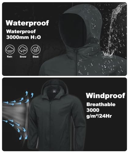 ZITY Rain Jacket Men Packable Rain Coat Waterproof Windbreaker Raincoat — view 2