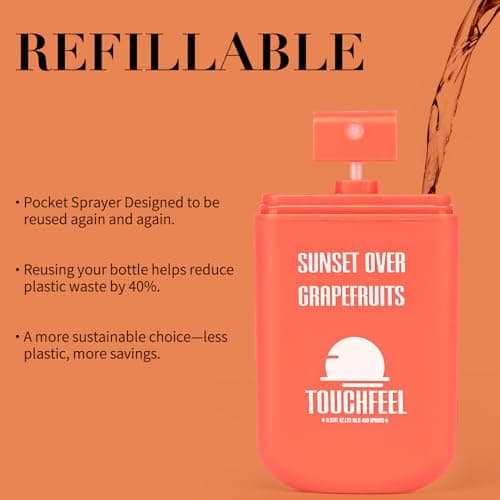 Power Mist Hand Sanitizer Spray, Scented Hydrating Hand Sanitizers Travel Size Refillable, Pocket Portable 3-Pack (Sunset over Grapefruits) 0.93Fl Oz 460-Sprays Each — view 4