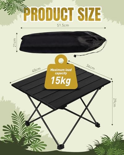 Maraiss Foldable Aluminium Camping Table with Storage Bag, Compact Outdoor Camp Kitchen Table for Cooking, Picnic & Beach Use — view 3