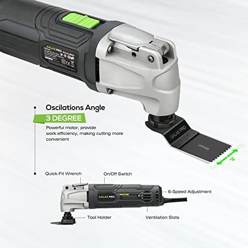 GALAX PRO 260W Oscillating Multi Tool 40Pcs,6 Speeds,Quick-Release Chuck — view 5