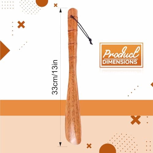 HIFSA Wooden Shoe Horn 33 Cm Long Lazy Shoe Horn Comfortable Shoe Lifter Suitable for Seniors Kids Boots Men Women Elderly Pregnancy Boots Tennis Shoehorn Accessories (50 cm) — view 5