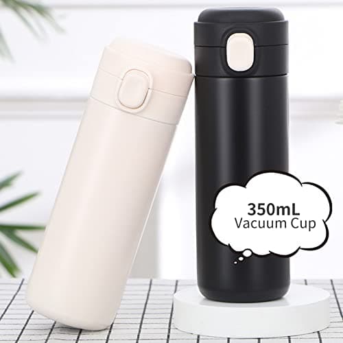 Stainless Steel Vacuum Insulated Water Bottle Flask Portable Leak Proof One Button Large Opening for Travel Outdoor Gym Fitness Camping Beverage Hot Cold Retention — view 3