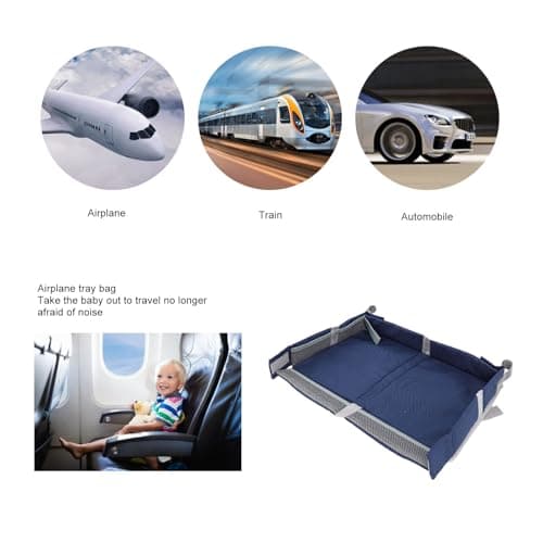 YWBL-WH Foldable Kids and Adults Travel Tray Cover for Airplane Tray Table, Multifunctional Airplane Tray Organizer, Tray Table Organizer for Snacks, Toys (Navy Blue) — view 6